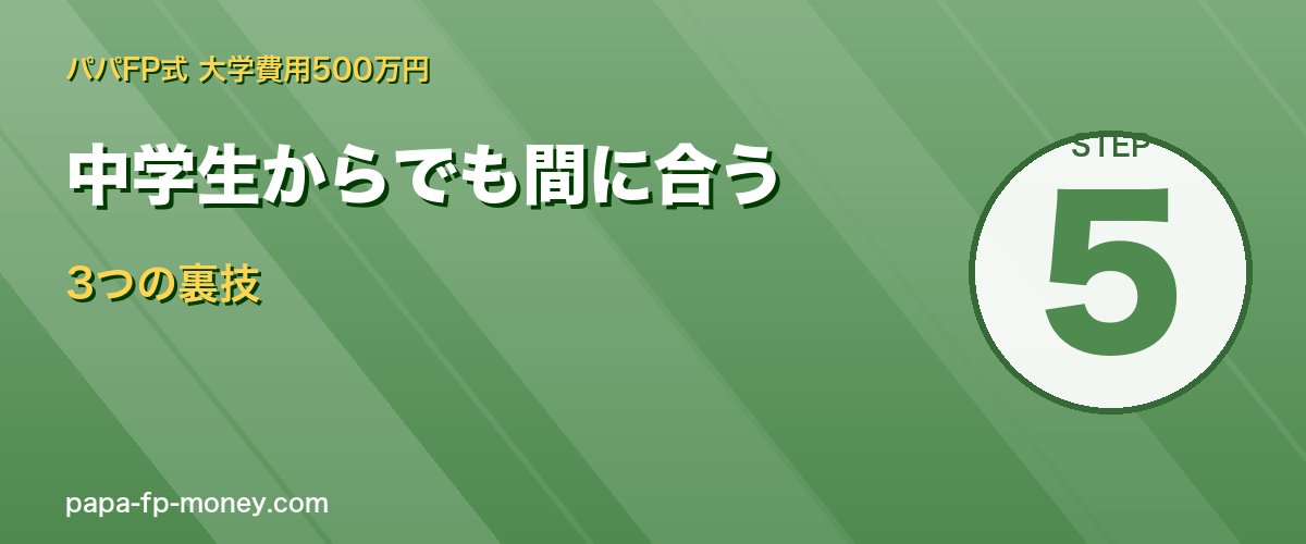 中学生から大学費用に間に合わせる3つの裏技