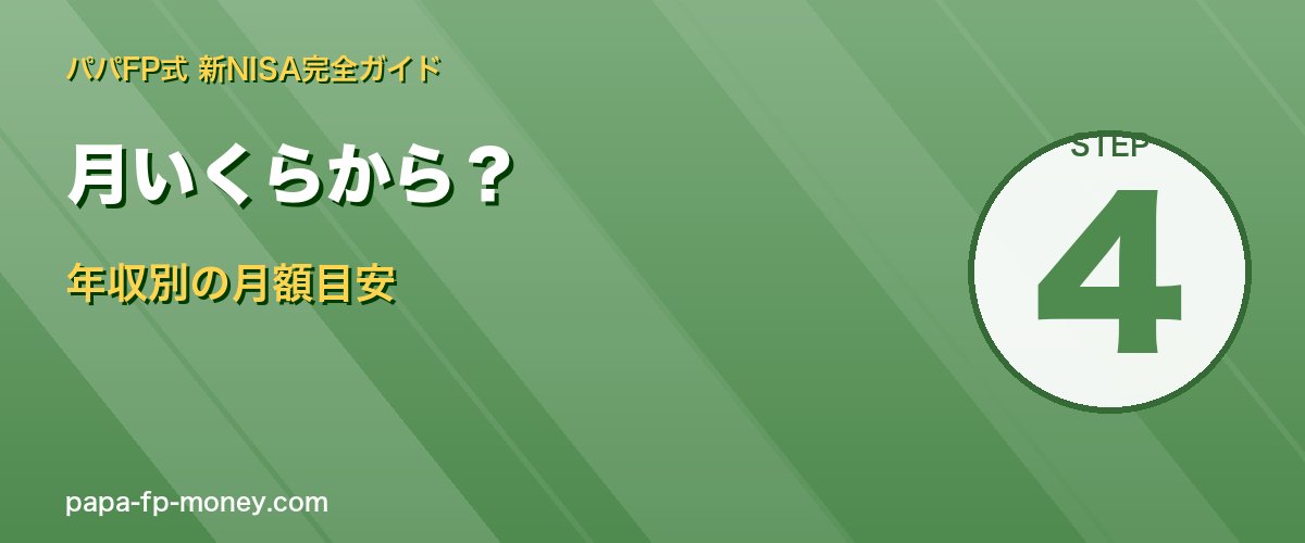新NISA月額目安は年収・家族別で3〜10万円