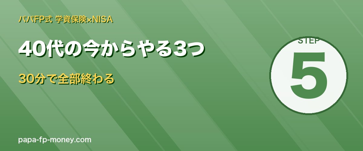 40代の今やる3つのアクション 全部30分で終わる