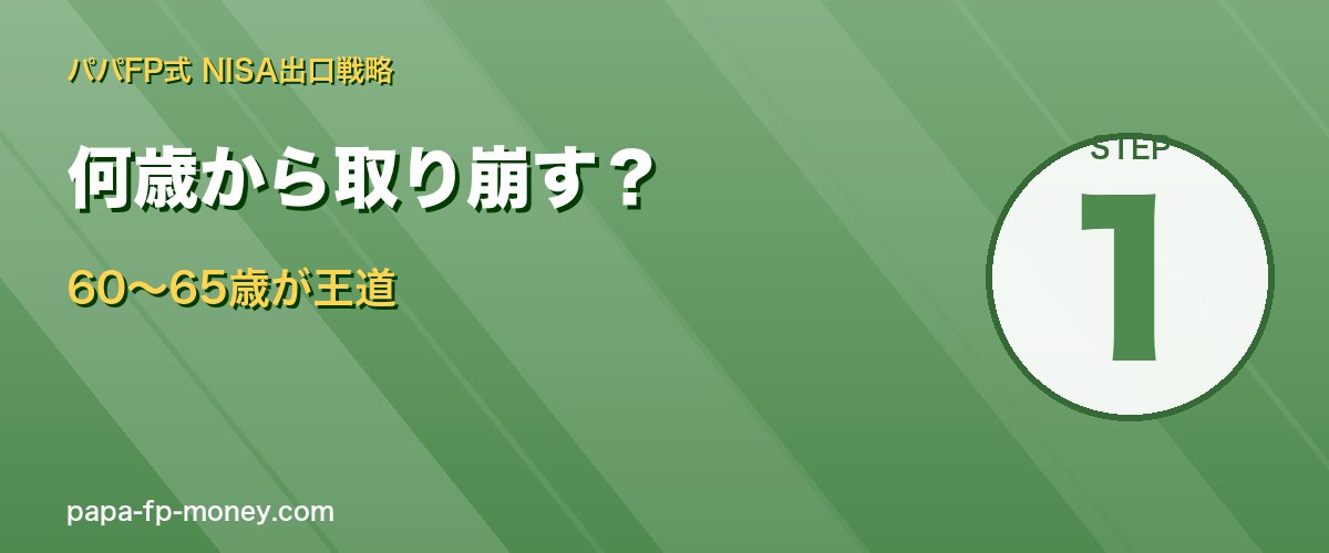 新NISA取り崩しは60〜65歳が王道