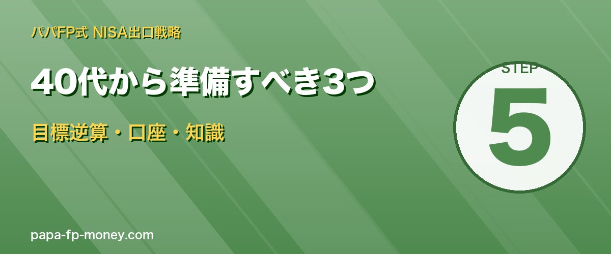 40代から目標資産逆算・口座整備・知識習得の3つを準備