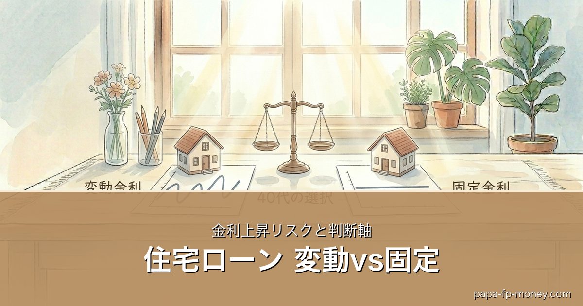 住宅ローン 変動vs固定｜金利上昇リスクと判断軸