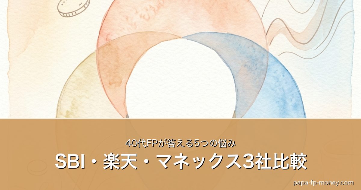 SBI・楽天・マネックス3社比較｜40代FPが答える5つの悩み