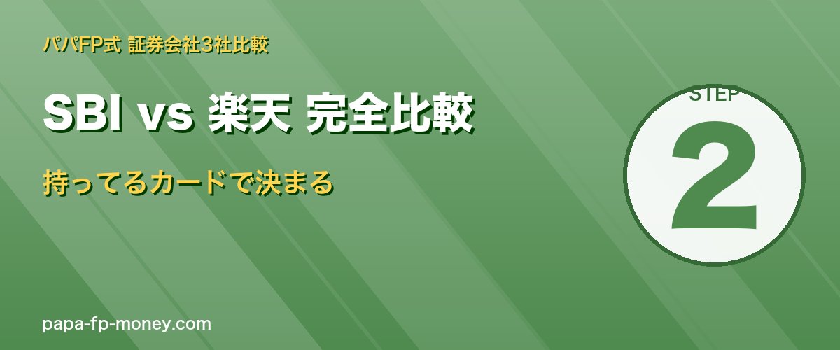 SBI証券と楽天証券の完全比較 持ってるカードで決まる