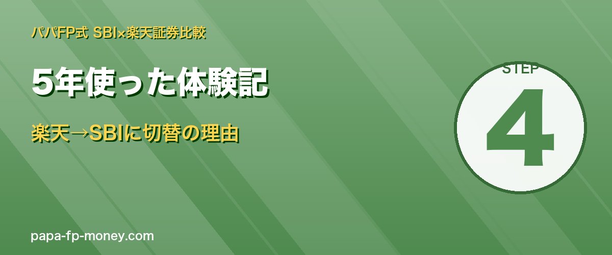 パパFPの5年運用記録 楽天→SBIに切り替えた理由