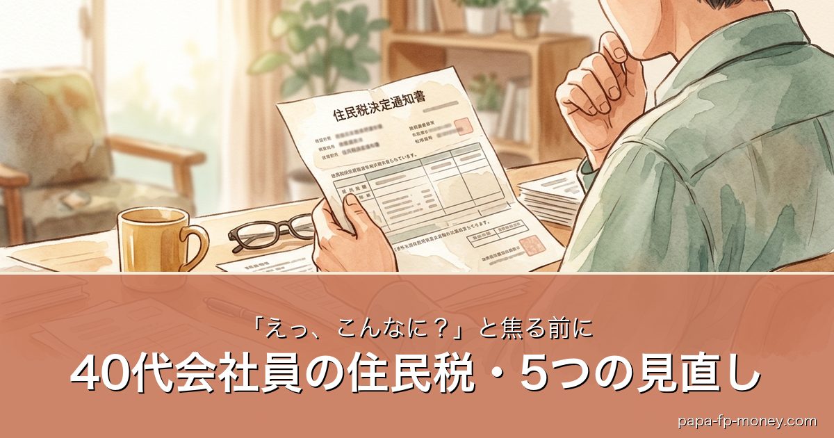 住民税が2026年6月から上がった理由｜40代会社員が今やるべき5つの見直し【FP2級解説】のアイキャッチ画像