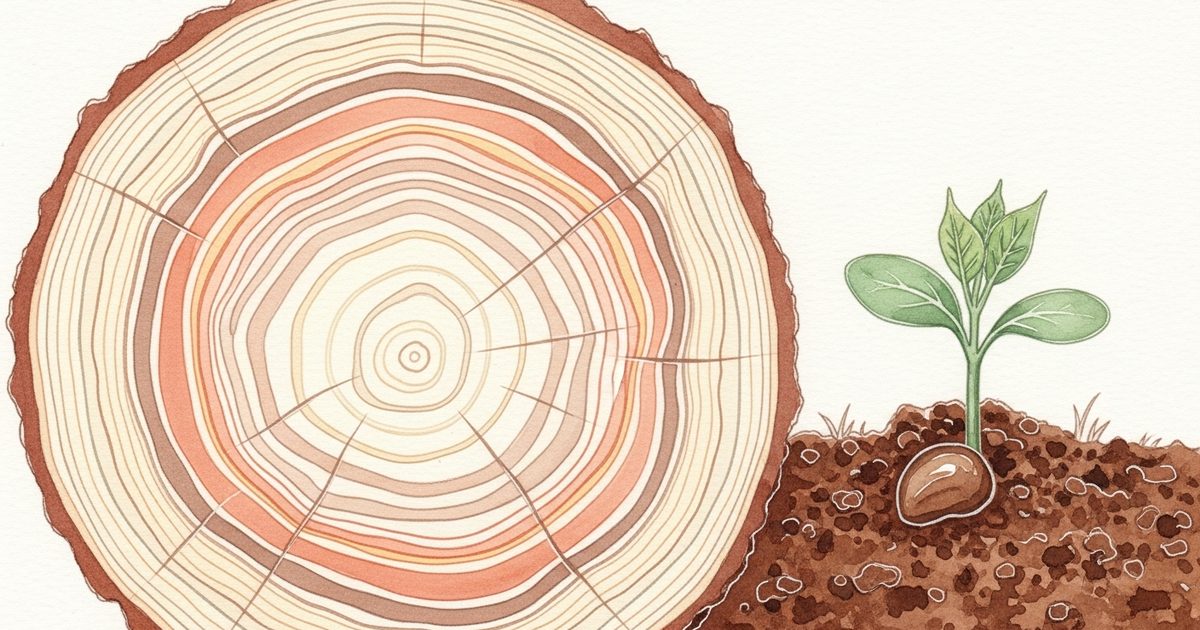 芽生えと年輪のシンボル画像