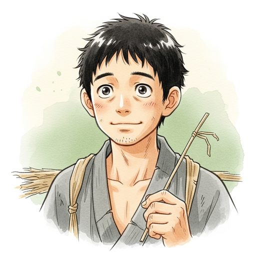 藁1本を握る若き日