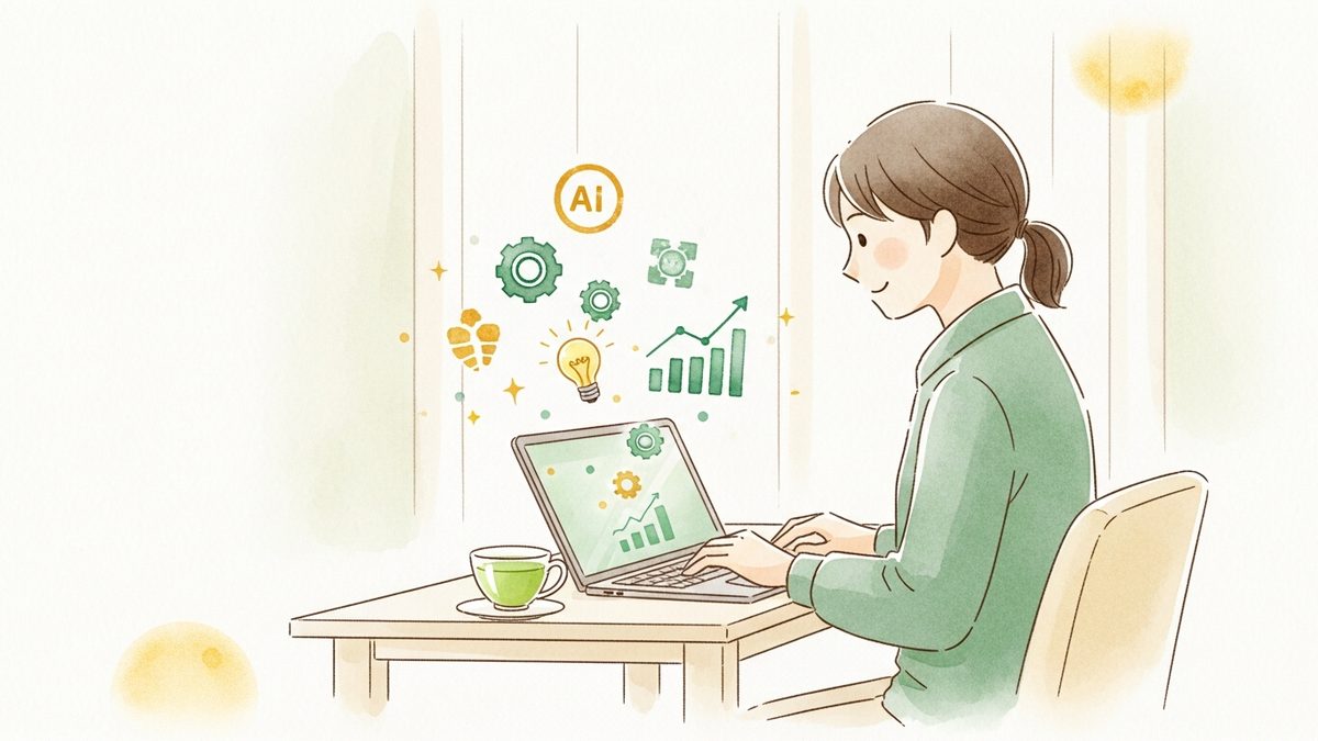 スマホでChatGPTやAIツールを使う若手会社員