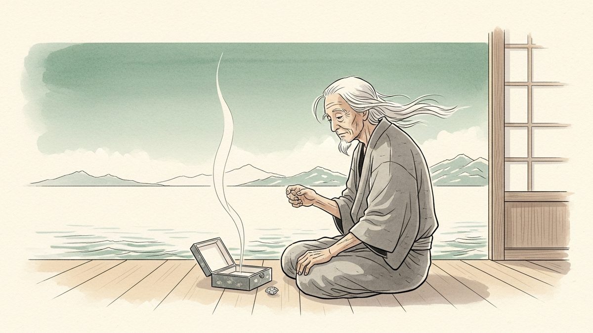 玉手箱を開けて80歳の老人になった浦島太郎