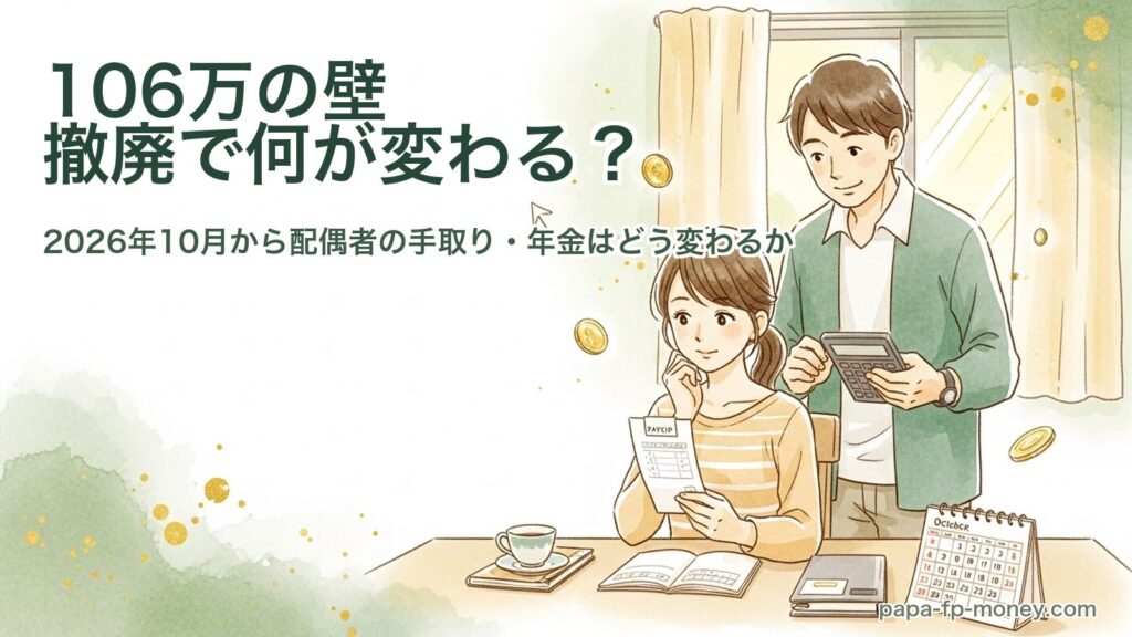 106万の壁 撤廃とは？2026年10月から配偶者の社会保険・手取り・年金はどう変わるか