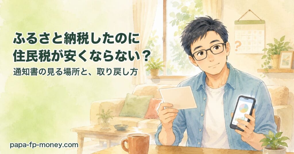 ふるさと納税したのに住民税が安くならない？通知書の見る場所と、取り戻し方