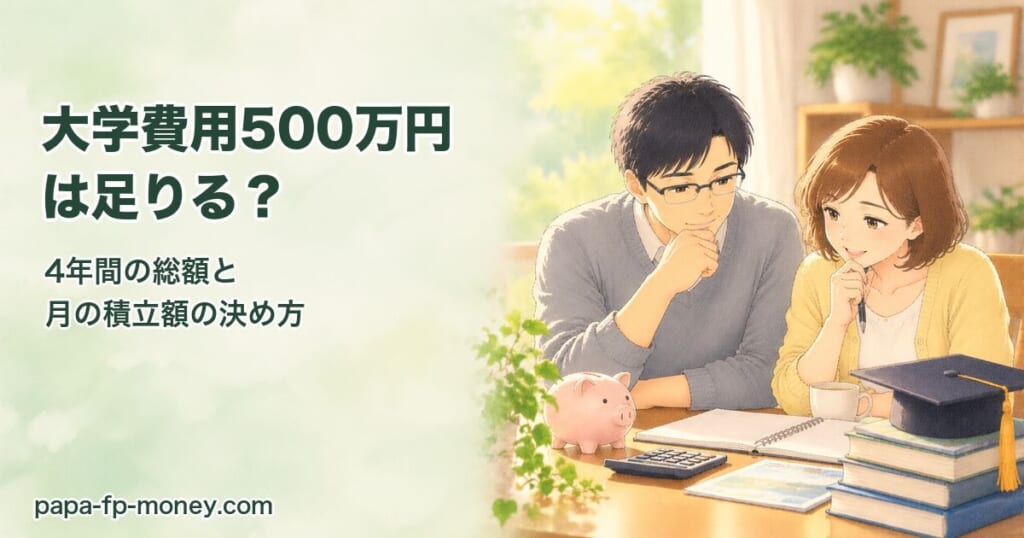 大学費用500万円は足りる？4年間の総額と月の積立額の決め方