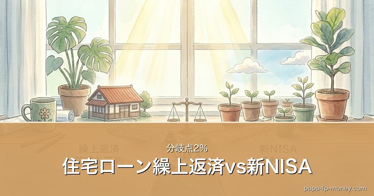 住宅ローン繰上返済vs新NISA｜分岐点2%
