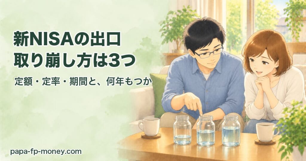 新NISAの出口・取り崩し方は3つ。定額・定率・期間と、何年もつか